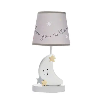 Nursery lamp with a sleepy moon base